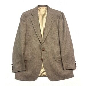 vtg Donald Brooks 40R Herringbone Camel Hair Tweed Blazer Jacket Sport Coat